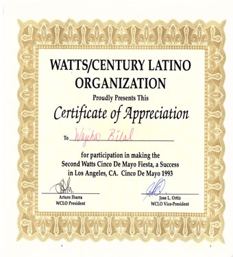 the famous cinco de mayo parade held in watts awards of appreciation given to build plus